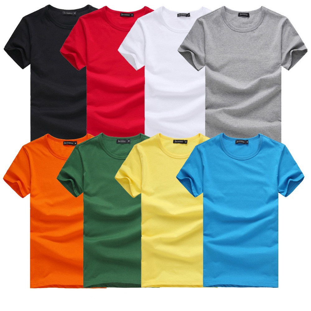 2016 Free Shipping new Slim dark green red orange blue gray black white T shirts Slim