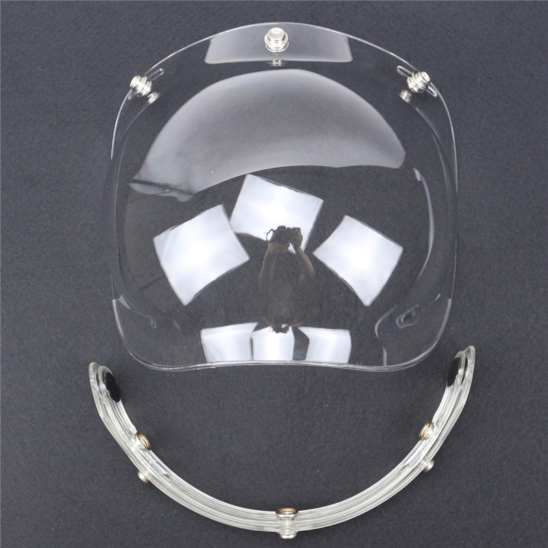 Image of retro helmet bubble visor 9 color available open face helmet windshield compatible with 3 pin helmet adjustable