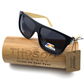 Free Shipping Classical Eyewear PC Frame with Bamboo Temple Sunglasses and Polarized REVO Lens W1001b Wooden