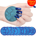 10Pcs Nail Plates 1 Stamper 1 Scraper Nail Art Stamping Template Image Plates Nail Stamp Plate