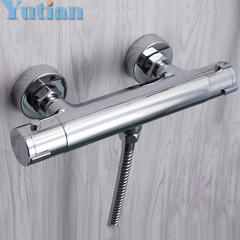 Free Shipping Wall Mounted Two Handle Thermostatic Shower Faucet Thermostatic Mixer , Shower Taps Chrome Finish,YT-5311-B
