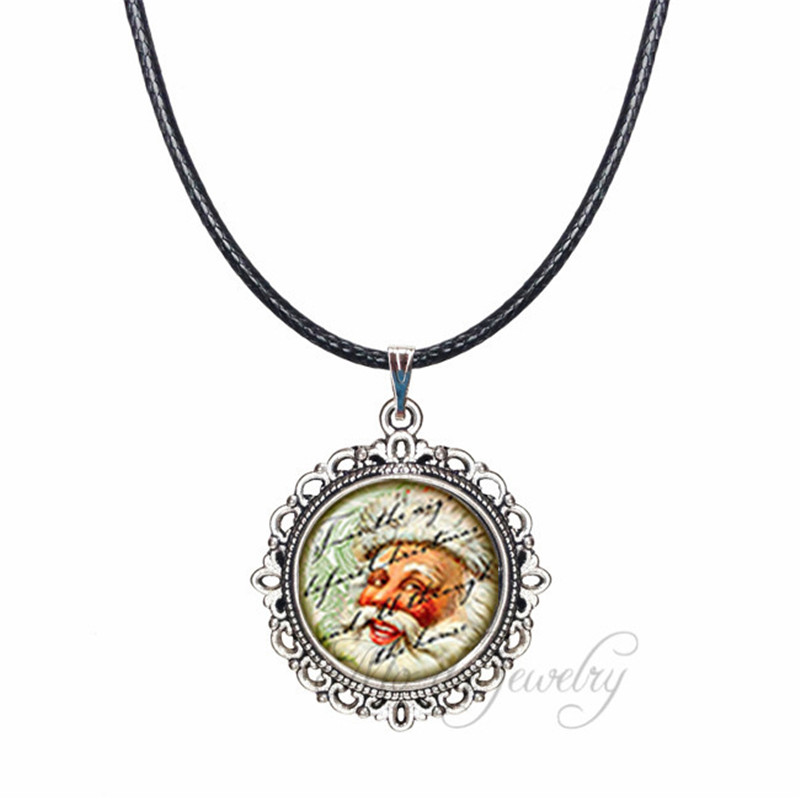 vintage santa pendant choker necklace santa clause wax vintage santa pendant choker necklace santa clause wax