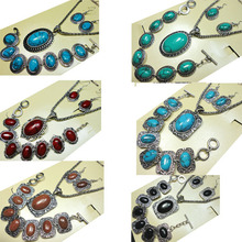 Freeship Fashion Jewelry Hot 8 styles major Vintage Antique Silver Turquoise Jewelry Set Necklace Pendant For Women Jewelry Sets