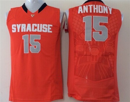 Wholesale Cheap Jersey,Hottest Sale #15 Carmelo Anthony Men\'s New York Syracuse College NCAA Basketball Stitched Jerseys