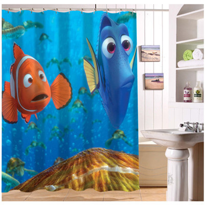 U412-31 Custom Home Best DecorFinding Nemo Cartoon Fabric Modern Shower Curtain European Style bathroom Waterproof