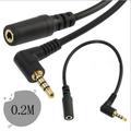 Free shipping 20 cm DC Audio Stereo 3 5 mm Male to Right Angle Female M