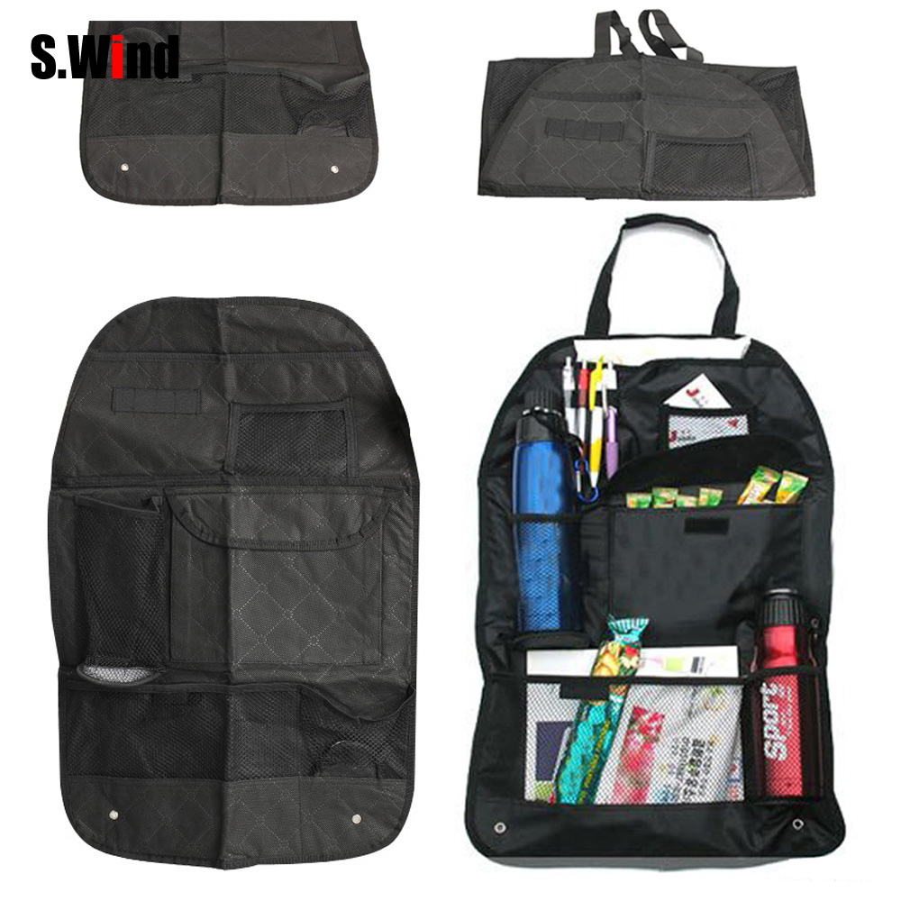Image of Auto Car Back Seat Organizer Multi-Pocket Travel Storage Hanging Bag Vehicle Seat Back Hanger Black Free Shipping