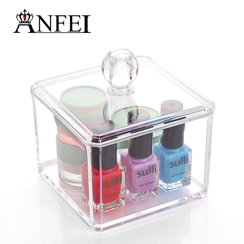 Buy Clear Acrylic Q tip Holder Box With Cover Cotton