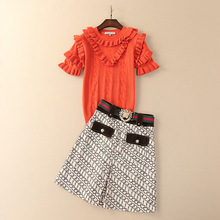 Women Autumn Luxury Fashion Elegant Twin Set Designing Sweater+Slim Mini Skirt High Quality 2 Pieces Set Vinatge Outfit