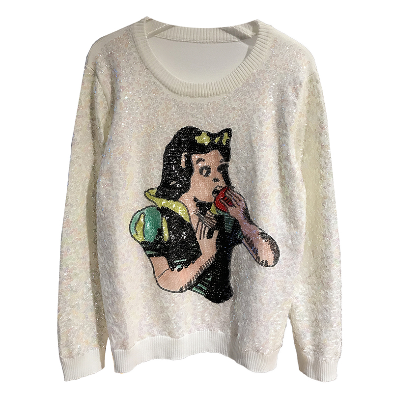 snow white sequin sweater