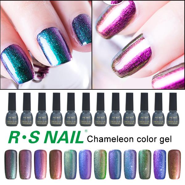 Image of 2016 New arrival RS Gel nail chameleon paint nail glue color uv Gel varnishes esmaltes permanentes de uv lacquer magnetic nail