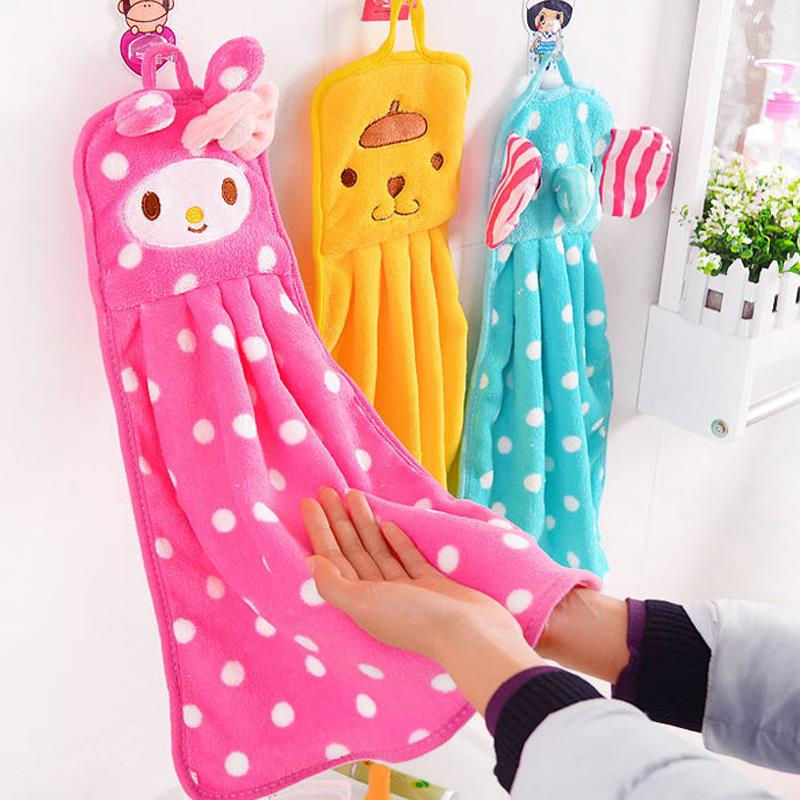 Nursery Hand Towel Soft Plush Fabric Cartoon Anima...