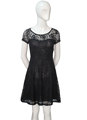 Korea 2016 summer New high end fashion Big Yards Women Dress Elegant Temperament Leisure Round Collar
