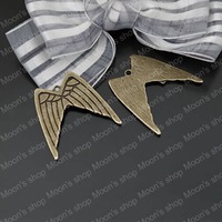 (23426)Alloy Findings,charm pendants,Antiqued style bronze tone 31*30MM Wing 10PCS