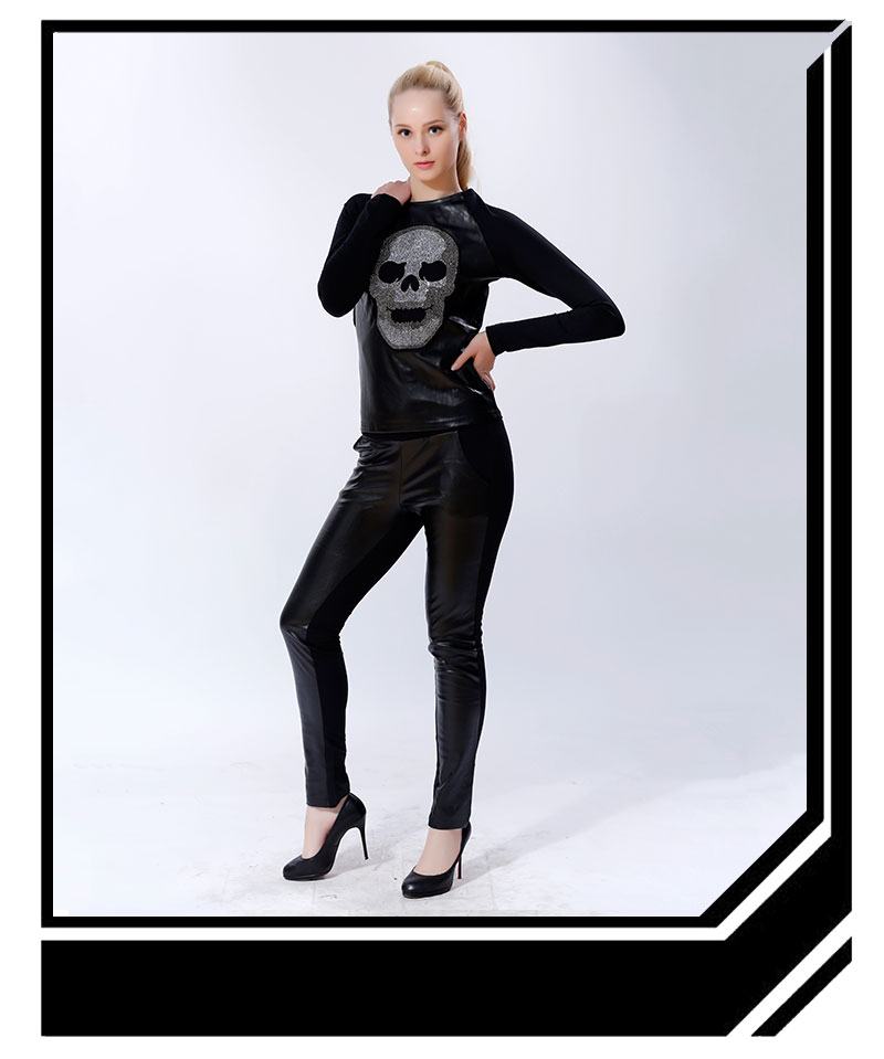 Woman PU Skull Suit (4)