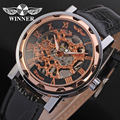 winner watch mechanical watch for men black leather band free shipping WRG8008M3T2
