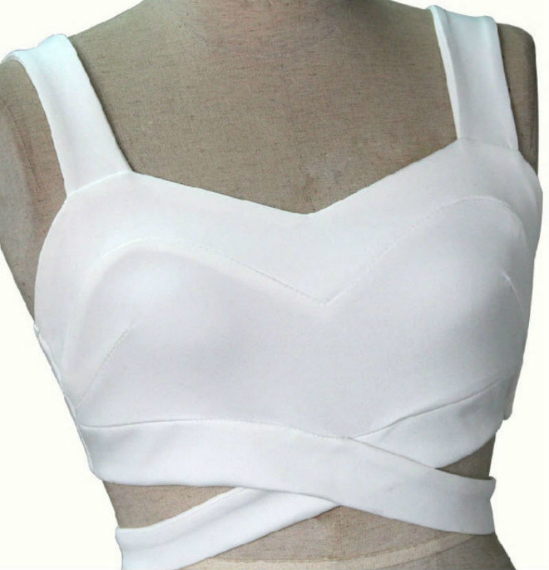 2015 White Black Crop Top Sexy Women Cut out Bustier Bralette Bralet Crop Top Corset Vest