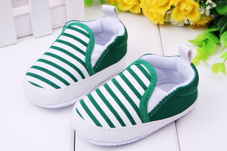 Baby Boy First Walkers Fashion Striped Canvas Infant First Walkers