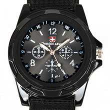 High Quality Mens Casual Solider Boy Military Army Sport Canvas Belt Luminous Quartz Wrist watch L05469