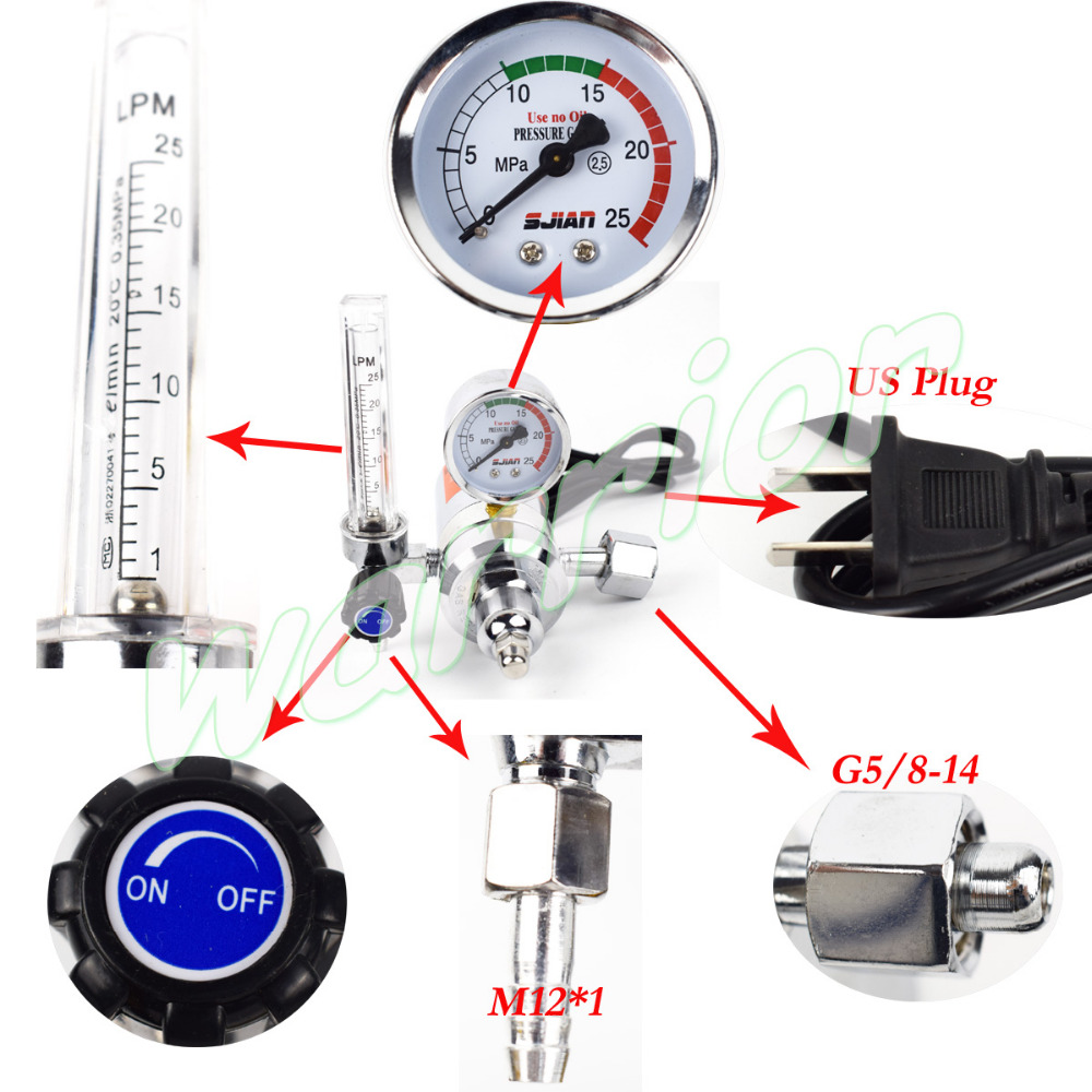 AC 36V gas regulator CO2 heater flow meter for MIG welding machines Gas