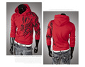 2016 Men s fashion Autumn Spring stitching Slim Personalized printing Coat hooded jacket