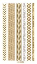 gold silver temporary flash tattoo body art painting tattoo stickers glitter metallic tattoo bracelet indians tattoos HC-5002