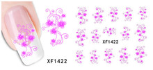New Fashion Style Watermark 1 Sheet 3D Design Cute DIY Pink Flower Nail Art sticker Nail