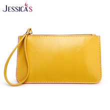 2016 Macaron Candy Colors Oilwax Leather Coin Purse for Women Casual Day Clutch Wristlets Wallet Zipper Bags Cellphone Holder