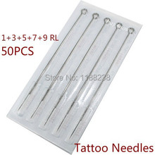 50PCS Mixed Assorted Sterilized Tattoo Needles Round Liner 1RL 3RL 5RL 7RL 9RL for tattoo machine