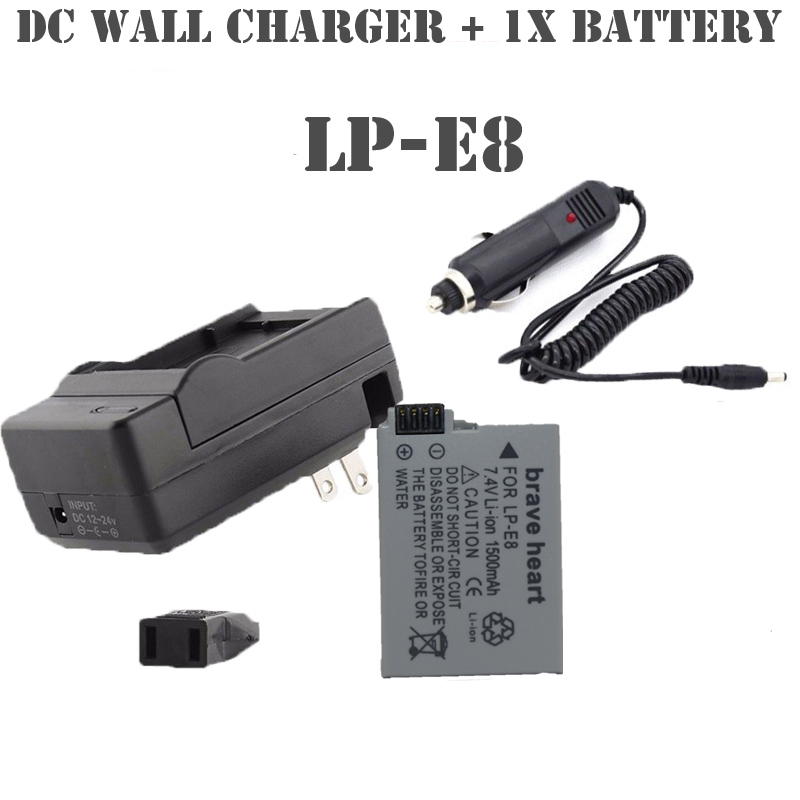 1x  bateria LP-E8 LP E8 lpe8   + 1x    Canon DSLR EOS 500D 450D 1000D  x3 