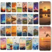 Ultra Thin Soft TPU Moblie Phone Cases Skin for Apple iPhone 5 5S 5G Mountains Painted
