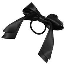 Lackingone Summer style hair accessories 1X Women Tiara Satin Ribbon Bow Hair Band Rope Scrunchie Ponytail