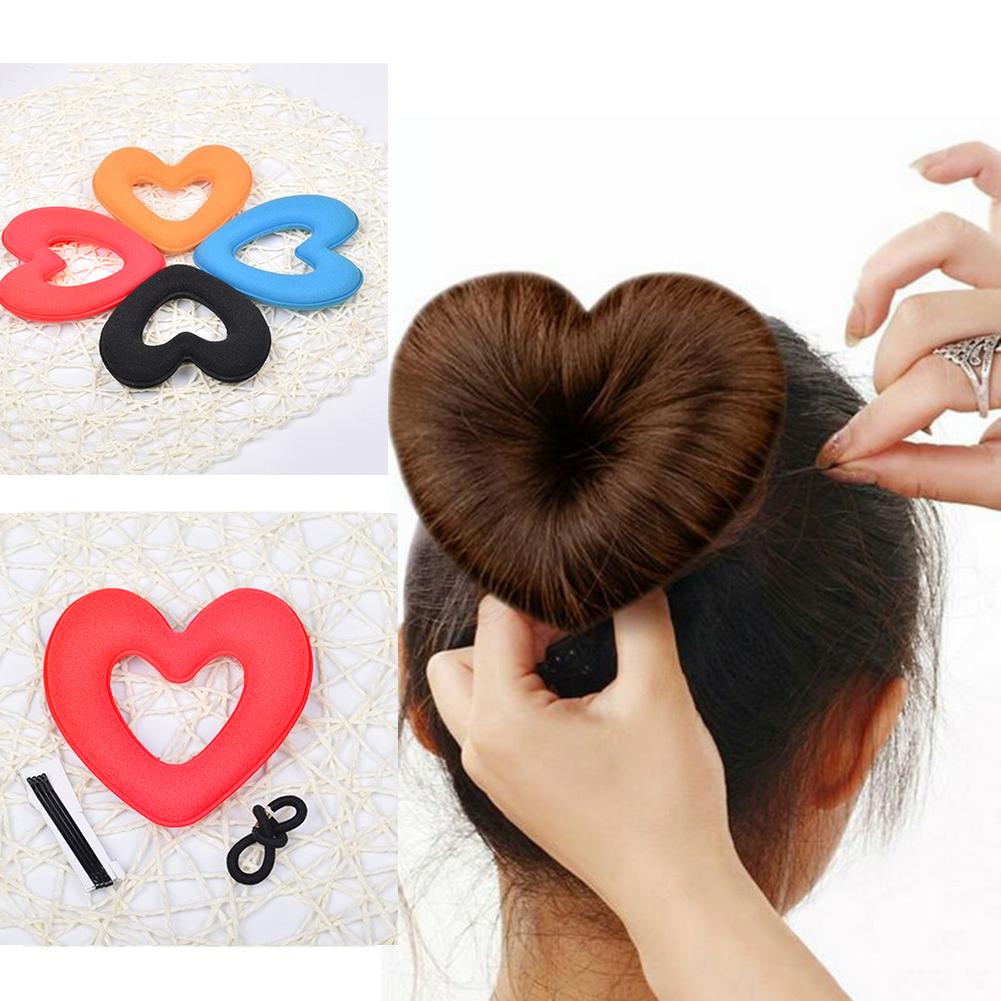 Hair Donut Heart Magic Sponge Bun Maker Hairstyle Styling DIY Tool