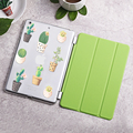 Case for iPad Air 2 Cactus series Tri fold smart cover Ultra Slim PU Leather Back