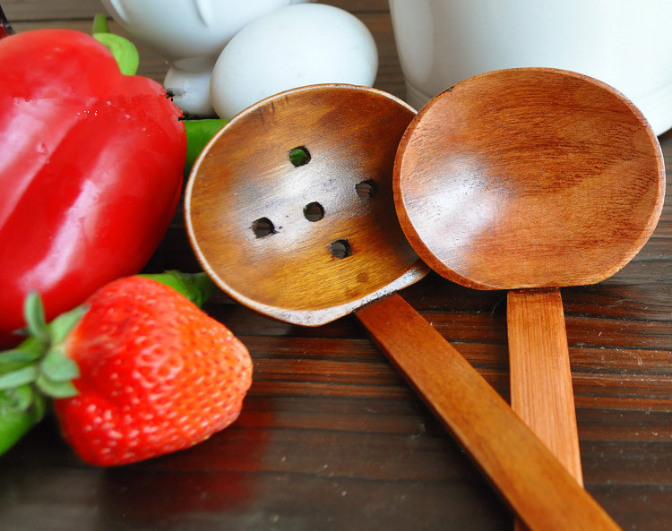 4pcs / lot Large wooden spoon set soup ladle japan...