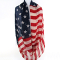 Hot Sale Fashion Girls Women Vintage American Flag Infinity Ring Scarves Snood USA Scarf Thin voile