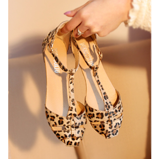 Summer Leopard Print Flat Heel low heels Women's Sandals Women Shoes ...