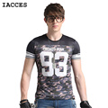 Fashion Men T Shirts Luxury Brand Clothing Cool Ice Silk Casual Plaid Camouflage T Shirt Big