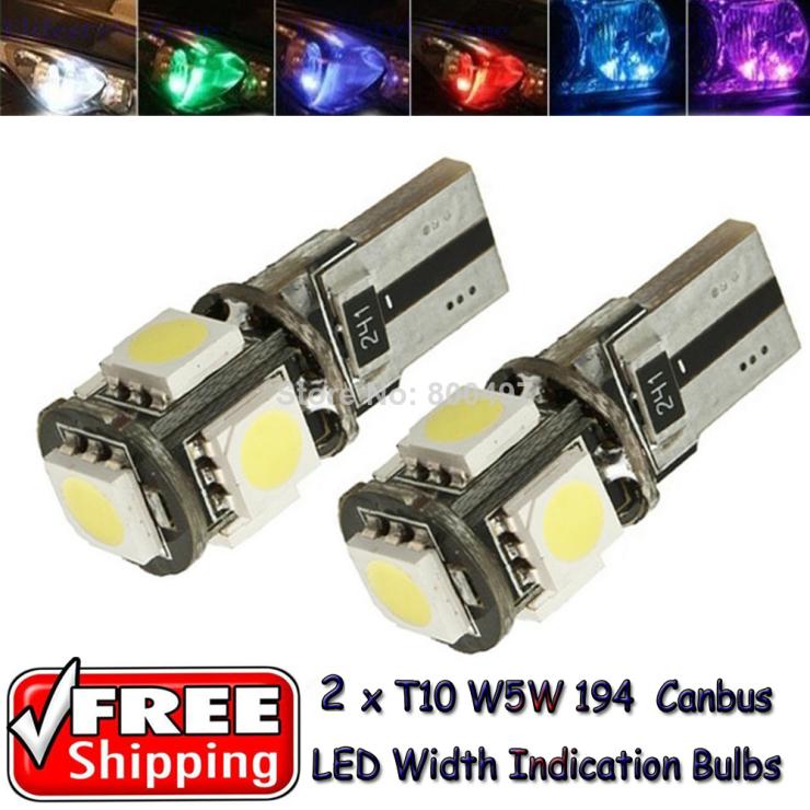 Image of 2 x T10 W5W 194 3W CANBUS OBC Error Free Width Indication Light LED License Plate Bulbs For Tesla Honda Volkswagen Lada focus