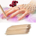 90Pcs Nail Art Orange Wood Stick Cuticle Pusher Remover Pedicure Manicure Tool 27GY