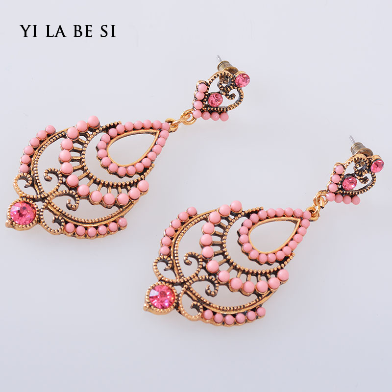 Ethnic Style Vintage Bohemian Colorful Beads Earring Created Gemstone Drop New Brincos Earring For Women Statement