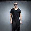 Cool Fashion Men s UniqueT shirt Summer Dress Tops Tees Side Lace Up Irregular Designer Men