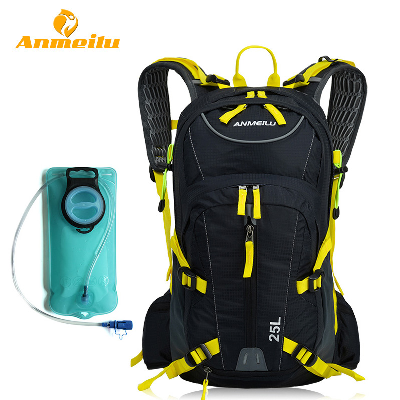 ANMEILU 25L Climbing Bag Rucksack Waterproof Outdoor Cycling Camping Sports Backpack Mens Travel Bags + Water Bag And Rain Cover