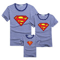 Superman Family T shirts Summer Cotton Navy Style Matching Mother and Daughter Father and Son Clothes