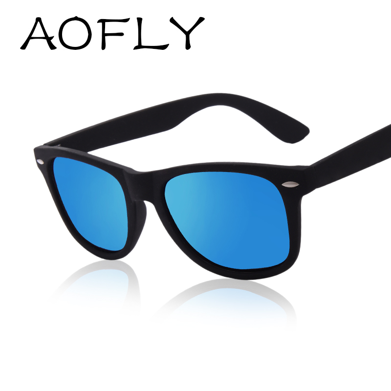 AOFLY Fashion Sunglasses Men Polarized Sunglasses Men Driving Mirrors Coating Points Black Frame Eye