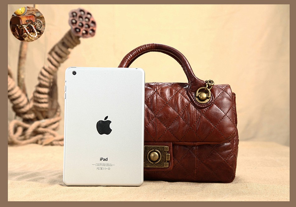 Cobbler Legend Vintage Oil Wax Genuine Leather Women's Messenger Bag