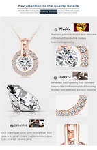 Women Jewelry Classic Necklace Real 18K Rose Gold Plated Genuine Austrian Crystal Round Pendant Necklace NL0455