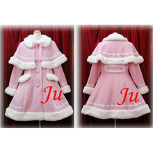 Free Shipping Gothic Lolita Punk Wool Coat Cape Dress Cosplay Costume Tailor-made
