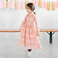 Korean Style Lace Princess Dress for Girl 2016 New Vintage Baby Girl Long Dress Cute Girls