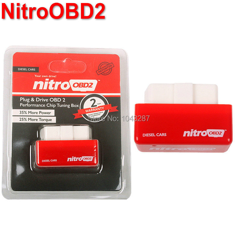 Image of 100% Original NitroOBD2 Chip Tuning Box Nitro OBD2 Performance Plug and Drive OBD2 Chip Tuning Works For Diesel Retail Box